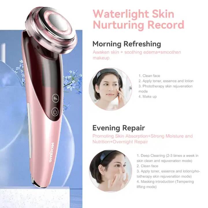 SKB-1809 4-in-1 가정용 전기 이온 모공 청소 얼굴 리프팅 LED 광자 눈 관리 안마기